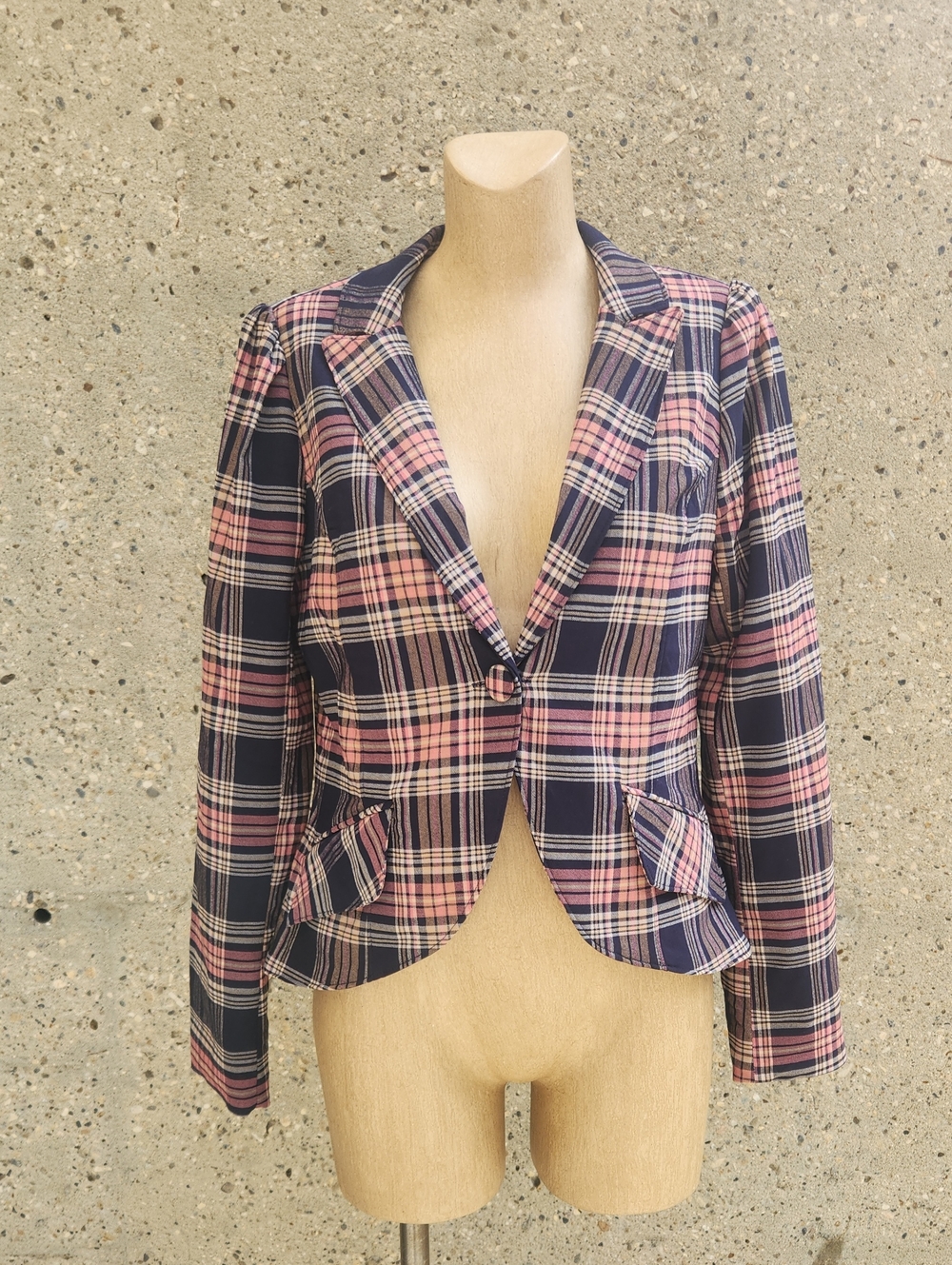 Autres Filles pink plaid jacket
